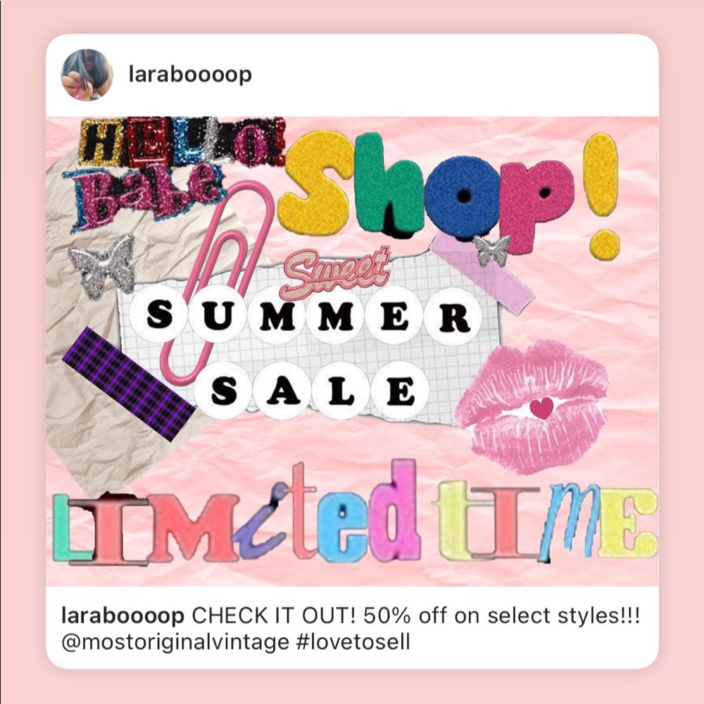 END OF SUMMER SALE-50% of select styles!!